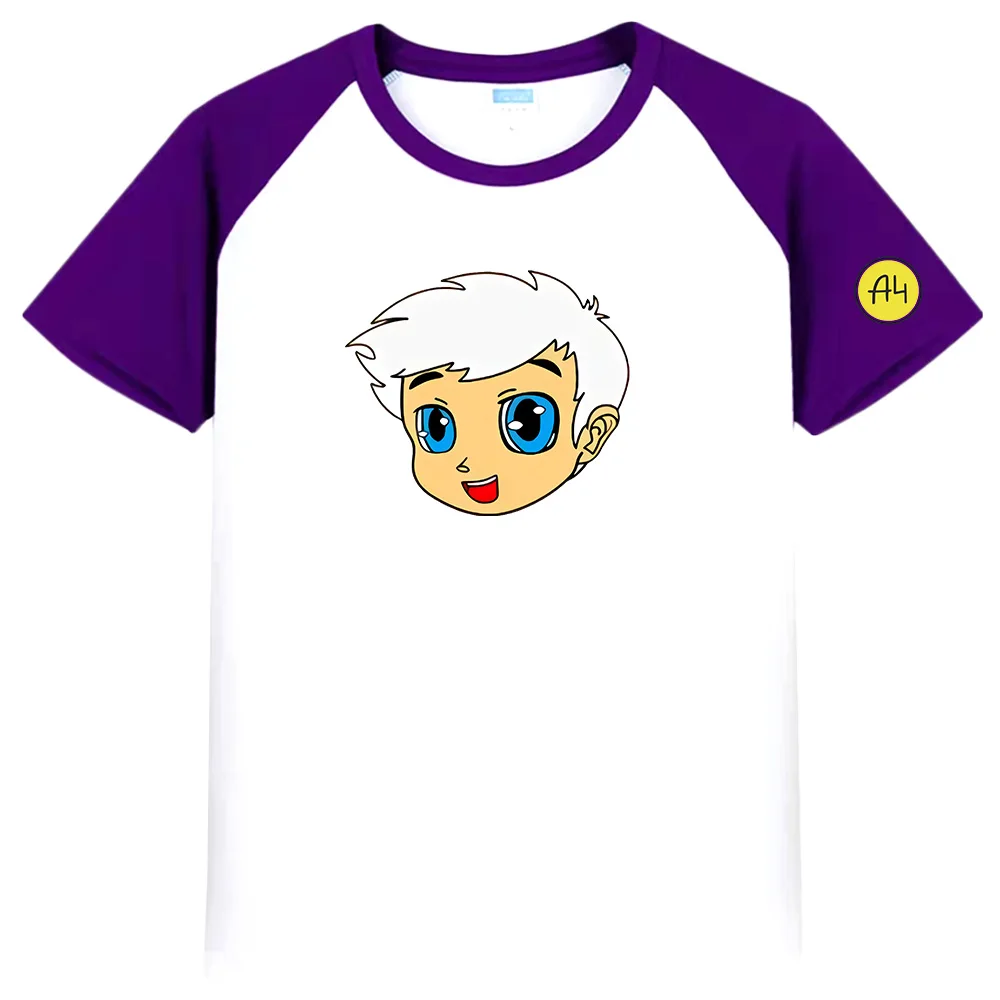 Cartoon Merch A4 Childrens T-Shirt Girls Short Sleeves T Shirt Tops Tee Casual 100% Cotoon A4 Merch Shirt 100%Cotton Summer Boys