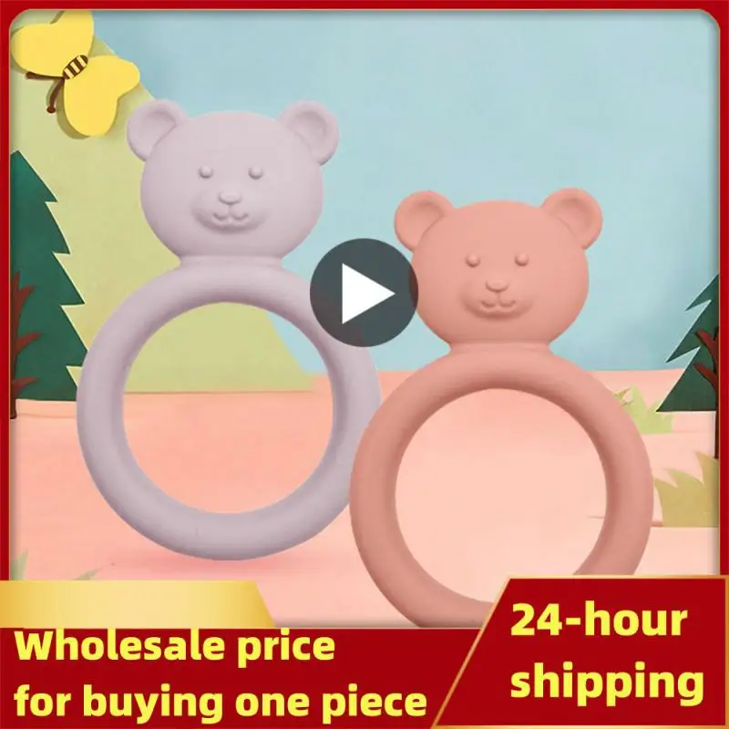 

Easy To Hold Cartoon Teether Prevent Biting Silicone Teether Baby Teether Food Grade Silicone High Quality Soft Teether