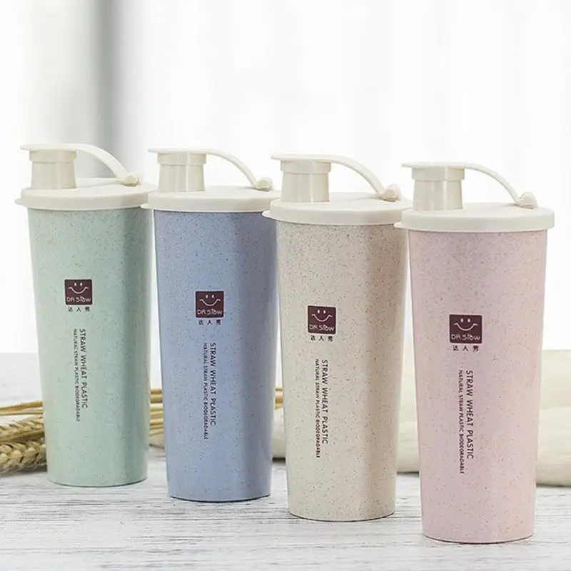 

Wheat Straw Water Bottle With Mouth Kitchen Single-layer Wheat Fragrance Carry-on Cup Suitable For Home Office Car 450ml