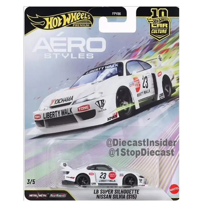 Фото Коллекционная модель автомобиля Hot Wheels Aero Styles: Nissan Skyline GTR, Audi A4, Nissan S15, Lexus RC, Chevrolet (серия Premiums Fpy86) №5