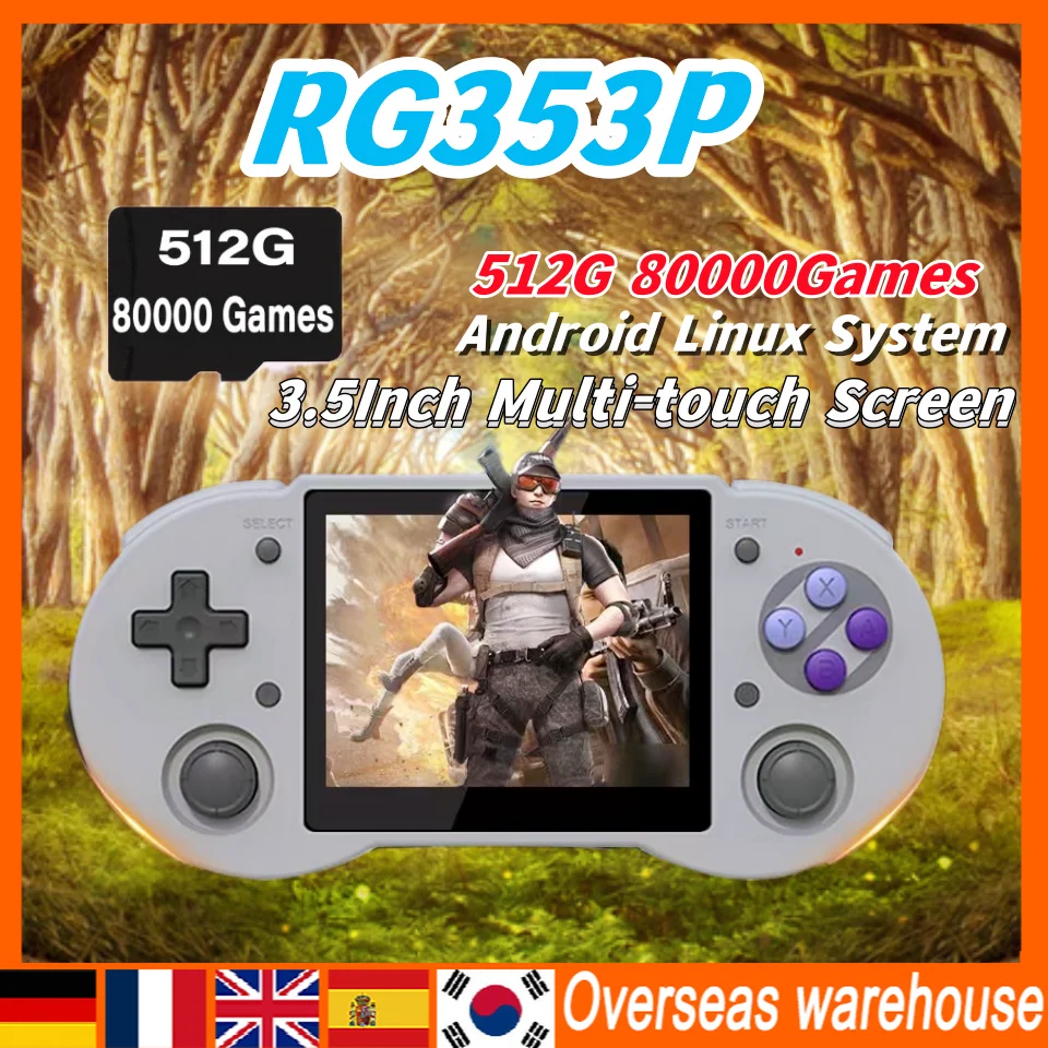 

Консоль игровая ANBERNIC RG353P, 512 ГГц, 3,5 дюйма, HDMI