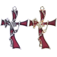 5pcslot fashion colorful skull cross charms alloy enamel pendants for necklace earrings bracelet diy making jewelry accessories