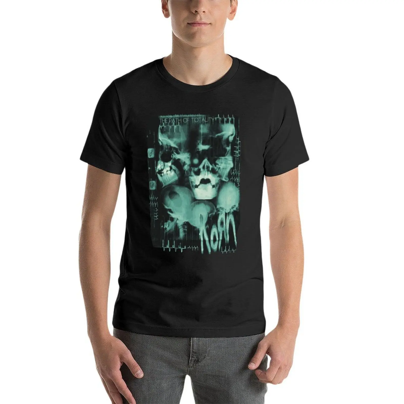 

Korn X-Ray Skull Oversized T Shirts Fashion Men Clothing 100% Cotton Streetwear Large Size Tops Tee