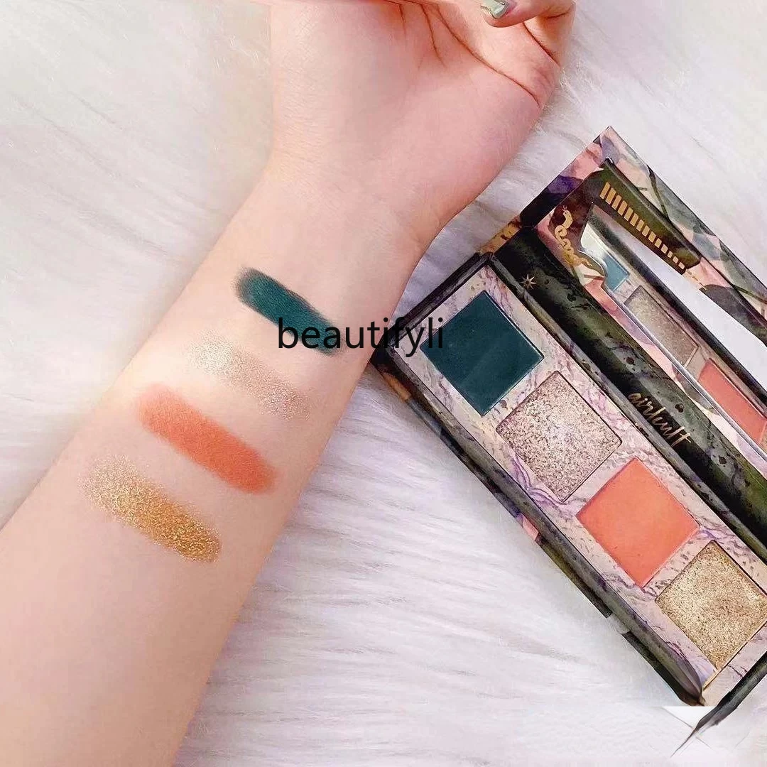 

Тени для век yj, четыре цвета, палитра теней для век, мерцающие матовые тени