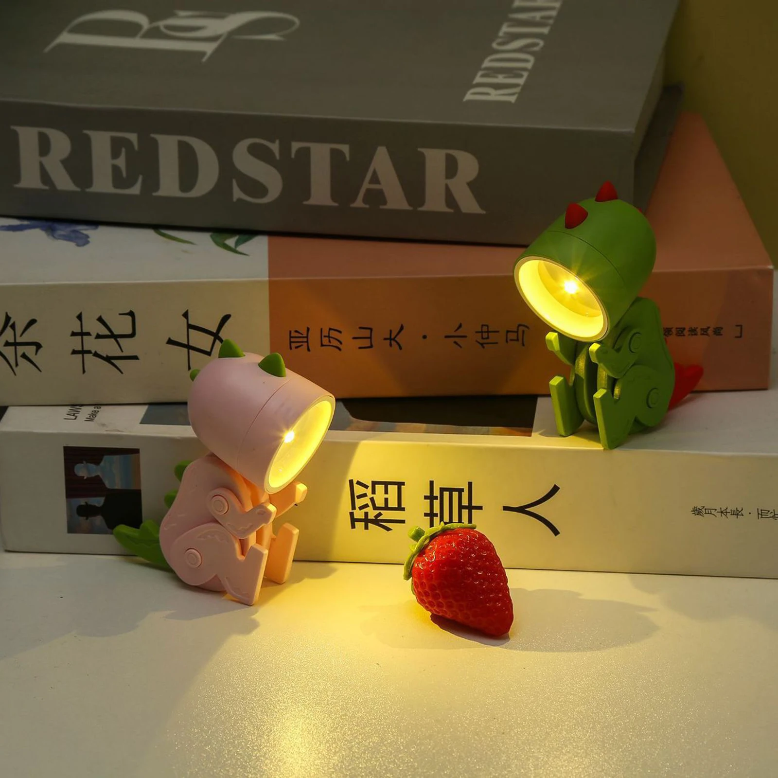 

Folding Eye Protection Light Multifunctional Cartoon Dinosaur Shape Mobile Phone Holder Table Lights Home Room Decoration