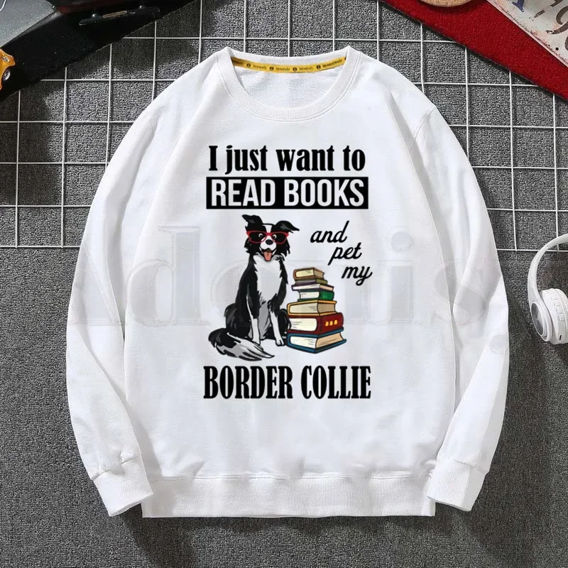 

I Love My Border Collie Dog 90s Ullzang толстовки женские осенние Модные свитшоты с длинным рукавом Повседневная белая зимняя одежда для дам