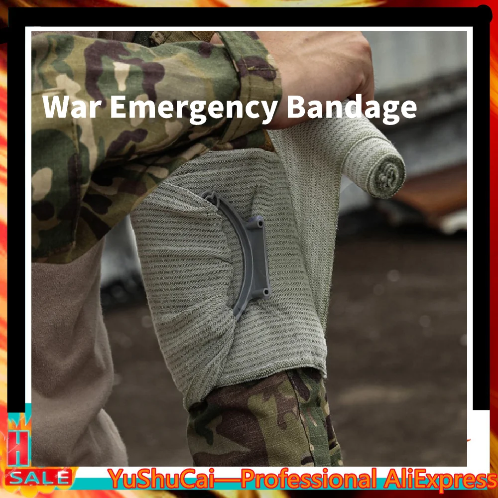 

4 inch Hemostatic Bandage Wound Dressing With Fixed Buckle Vacuum for Battle Dressing First Aid IFAK Trauma Military