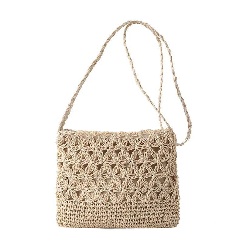 Summer Women Straw Shoulder Bag Hand-Woven Beach Crossbody Small Bag Purses