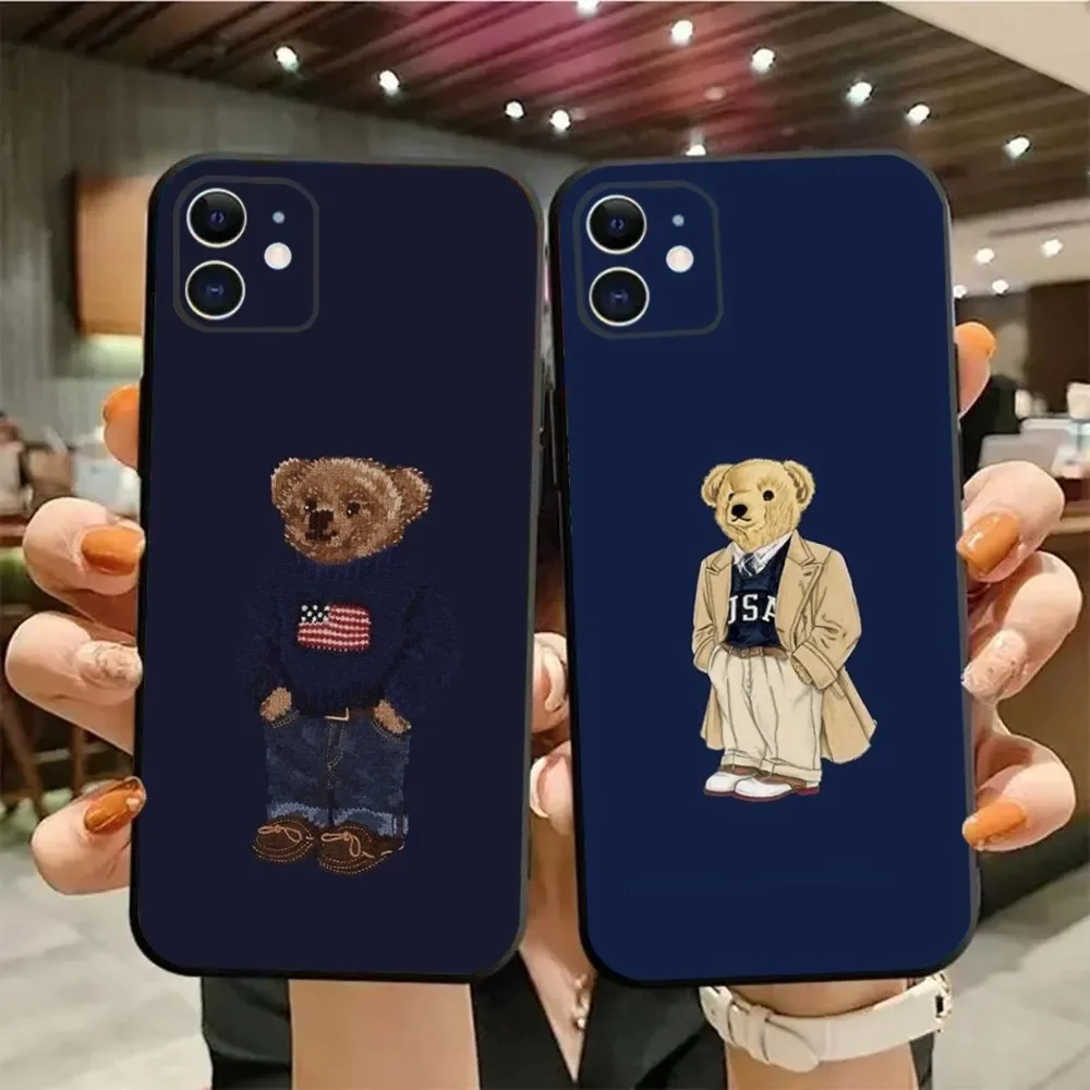 Baron F-Filou Bear Fashion Phone Case For iPhone15 14 13 12 11 Pro Max Plus Mini X XS XR 8 7 6 S SE Soft Black