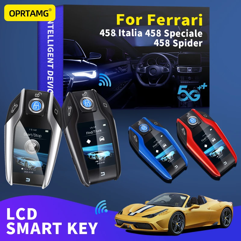 

OPRTAMG For Ferrari 458 Italia 458 Speciale 458 Spider 1995 1996 1998 2000 2021 Modified Car Smart LCD Key Remote smart key