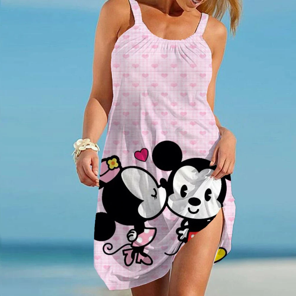 Летнее женское пляжное платье Disney сексуальный мультяшный купальник с Минни
