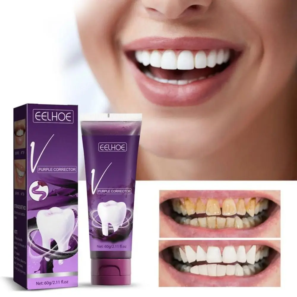 

Teeth Whitening V34 Purple Toothpaste Colour Corrector Teeth Mousse Health Teethaid Mouthwash for Teeth