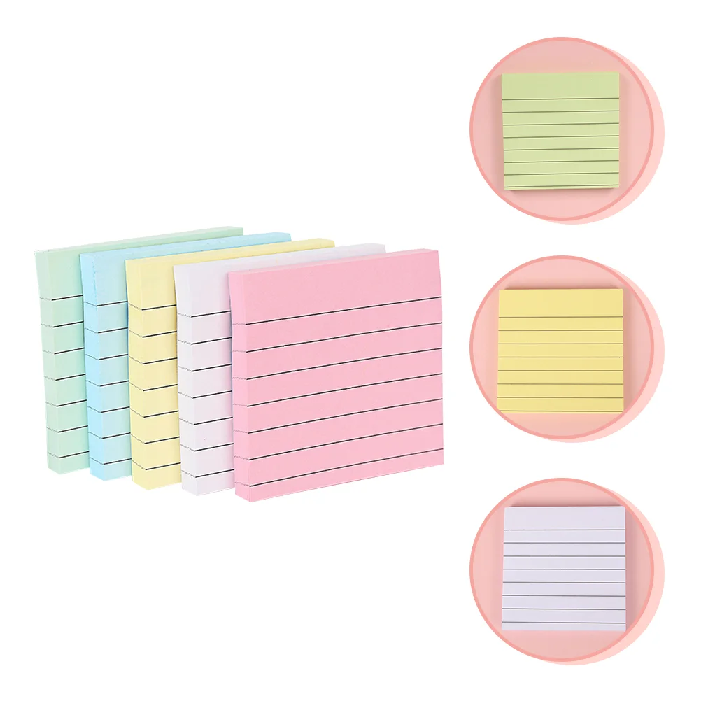 

10Pcs Square Striping Note Self-adhesive Message Pad Self-adhesive Memo Pads