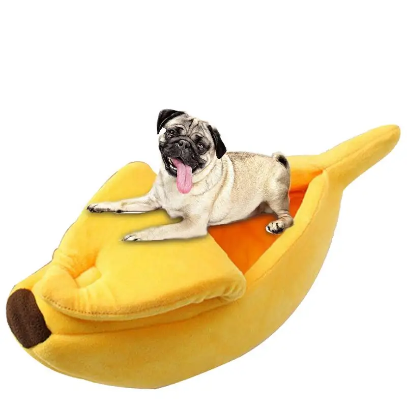 

Pet Bed For Cat Cute Banana Cat Bed House Soft Cat Cuddle Bed Sleeping Playing Resting Bed Pet Supplies For Cats Kittens Yellow