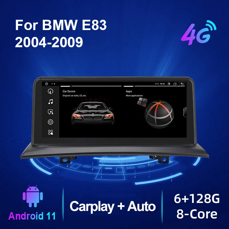 

Carplay+Auto Car Radio Stereo For BMW X3 E83 2004-2009 Original Car Without Screen Multimedia Player GPS Navigation WIFI 4G LTE