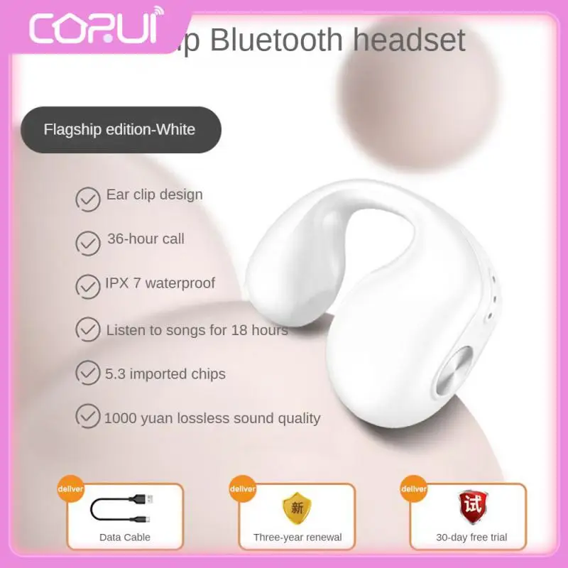 

Version V5.3 Sports Headset Travel Wear Touch Control Headset No Delay Sense Clip Ear Type Headset Earphone
