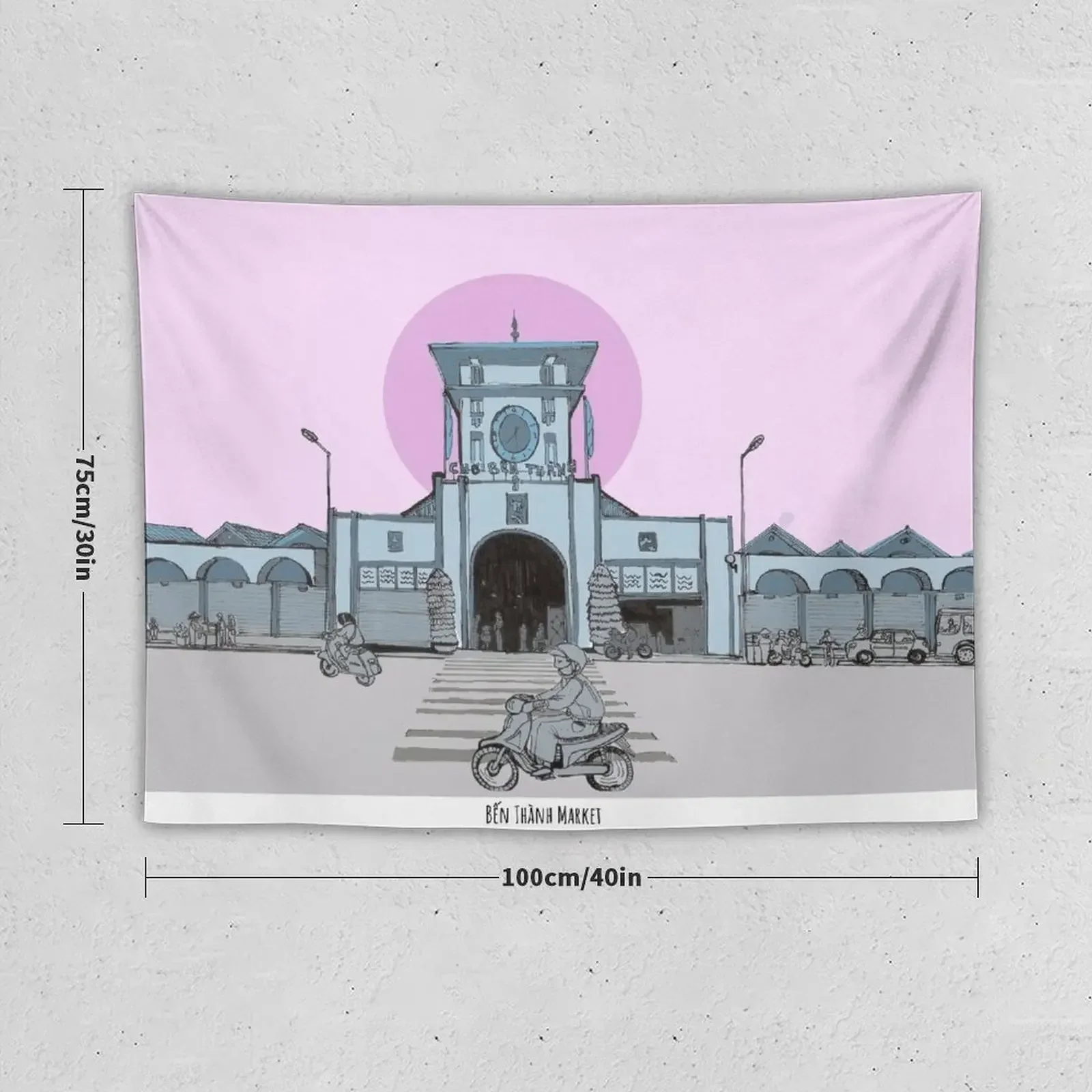 Гобелен с иллюстрациями из Бен-Таня рынка Сайгона вьетнамский Декор для комнаты