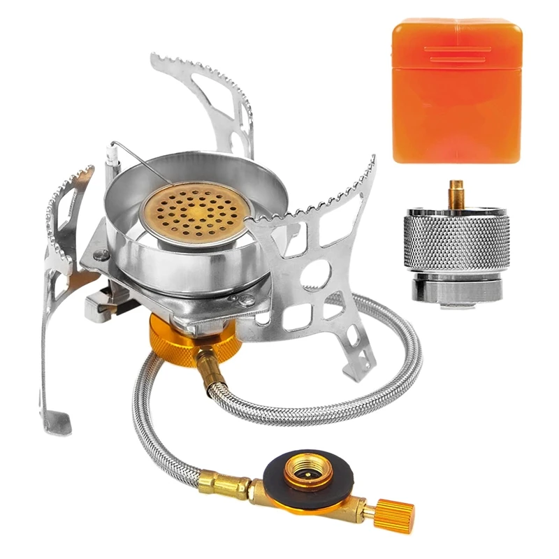 

High Power Camping Stove Portable Head Camp Stove Windproof Gas Stove Burner For Camping Hiking Cooking