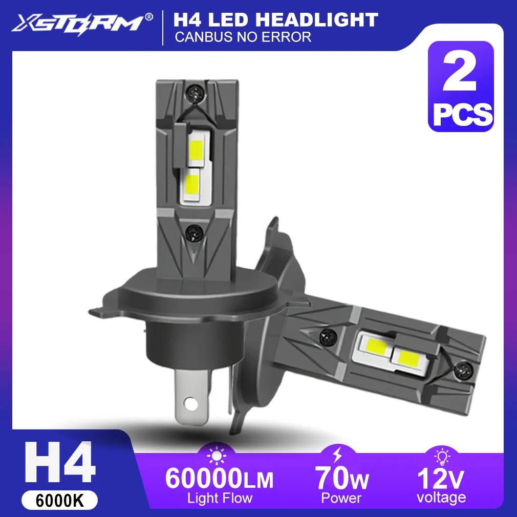 

Светодиодные лампы XSTORM H4 H1 H11 9005 9006 H7 для фар, Canbus, 70W 60000LM, автомобильные противотуманные фары, 6000K, 12V