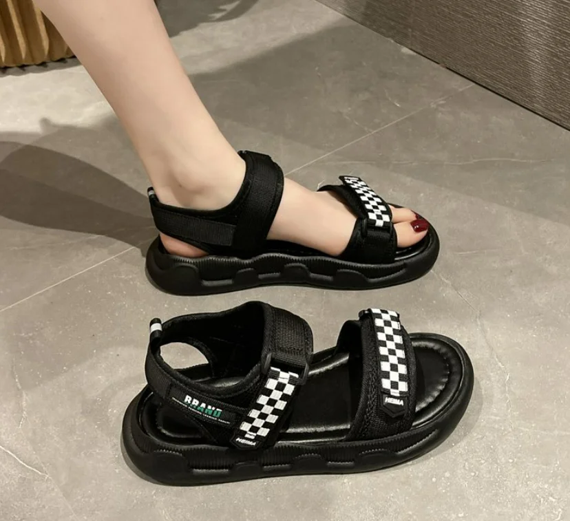 

Сандалии женские холщовые, удобные летние босоножки на липучке, повседневная спортивная обувь для прогулок, плотная подошва, Размеры 35-40