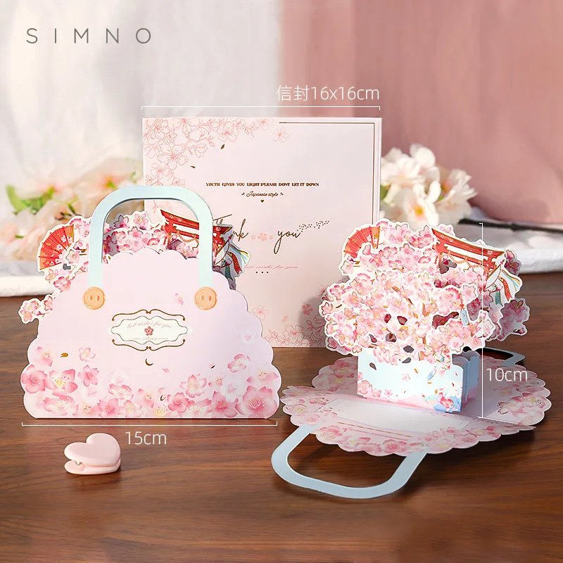 

3D Pop-Up Cards Flowers Birthday Card Cherry Blossom Card Thank You Cards Anniversary Gifts Wedding Invitations Greeting Cards