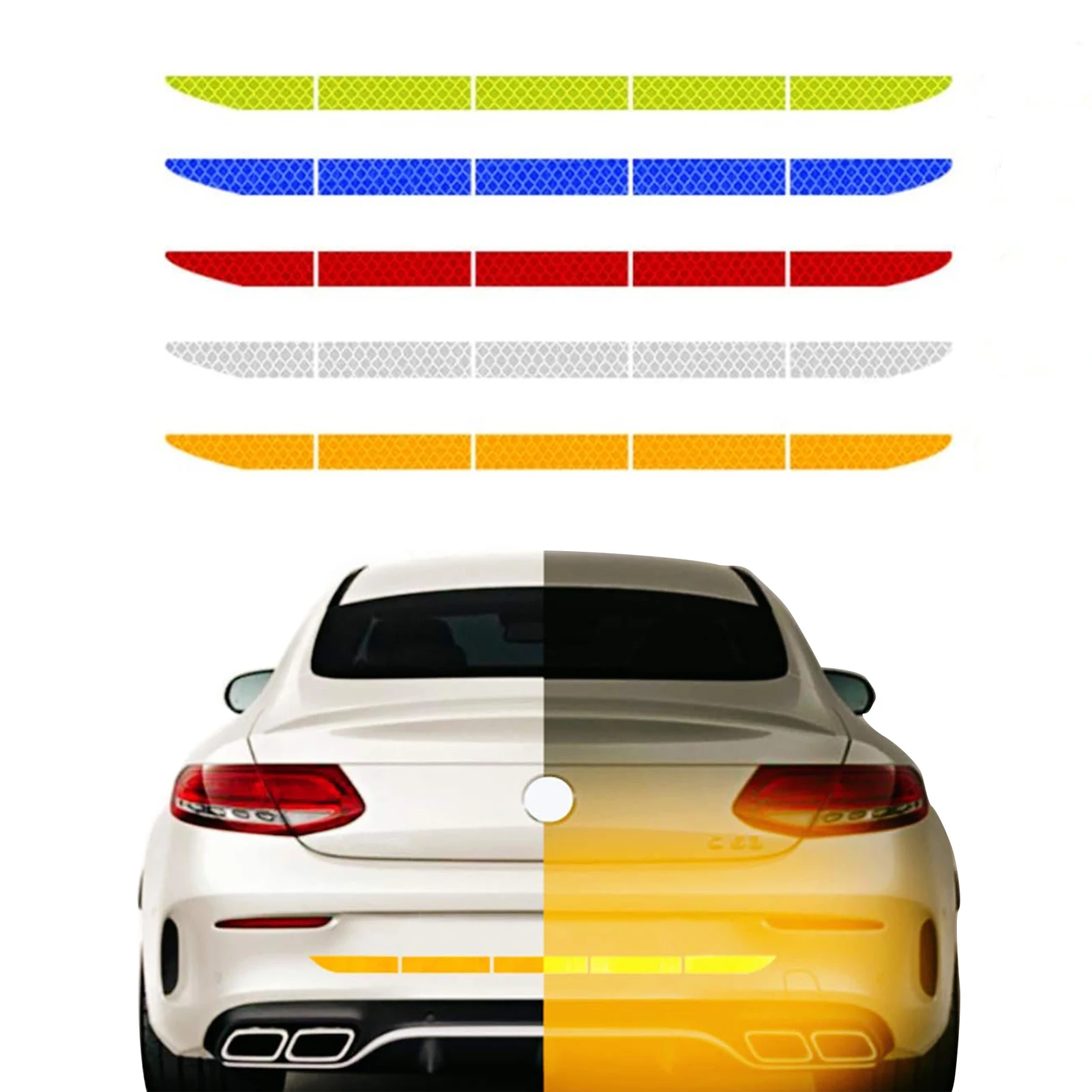 

Car Reflector Sticker Car Exterior Accessories Car Safety Warning Reflective Tape Reflex Warning Strip Stickers Decal Car Decor