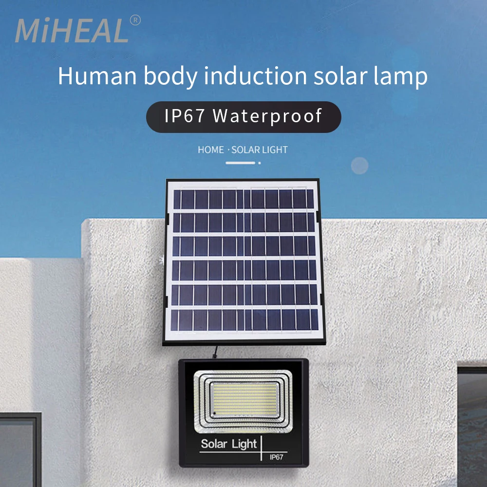 

Solar Floodlight 100W 200W 300W Street Light Outdoor Wall Lamp PIR Motion Sensor Garden Patio Porch Garage Security Lighting