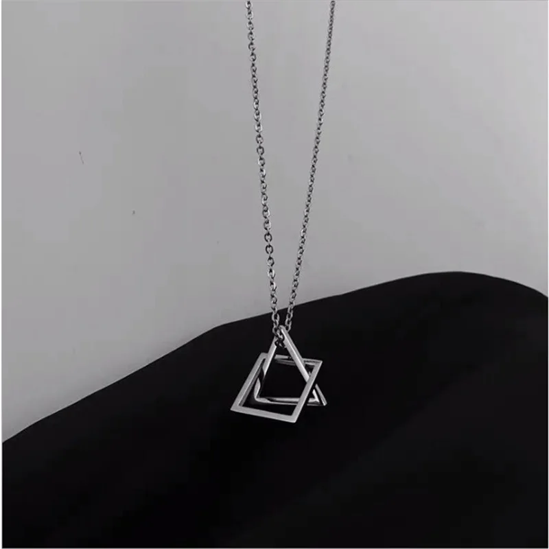 Геометрический Штабелируемый квадратный треугольный соединенный кулон для