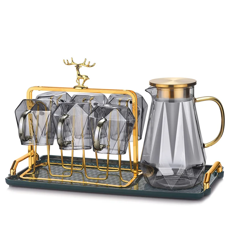 

Glass Cooling Kettle Large Capacity High Temperature Resistant Cold Kettle with Lid