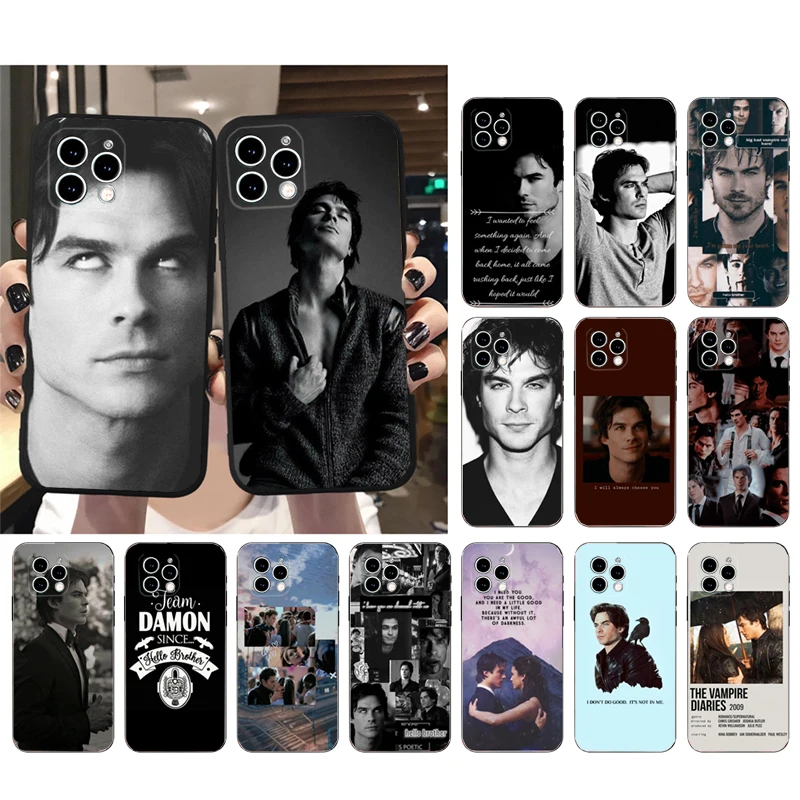 

Phone Case For iphone 14 Pro Max 13 12 11 Pro Max XS XR X 12mini 14 Plus SE The Vampire Diaries Damon Salvatore Case Funda