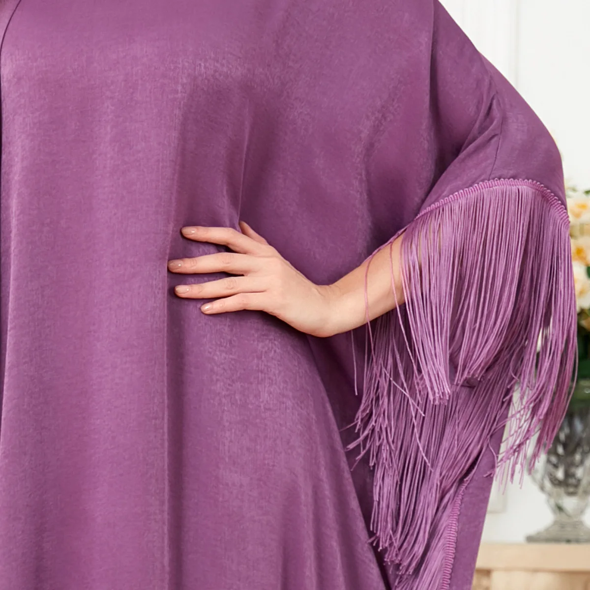 Women's Spring and Summer Muslim Ramadan Robe Turkish Indian Abaya Arab Islamic Women Moroccan Kraftan Surgical Bat Sleeve Dress