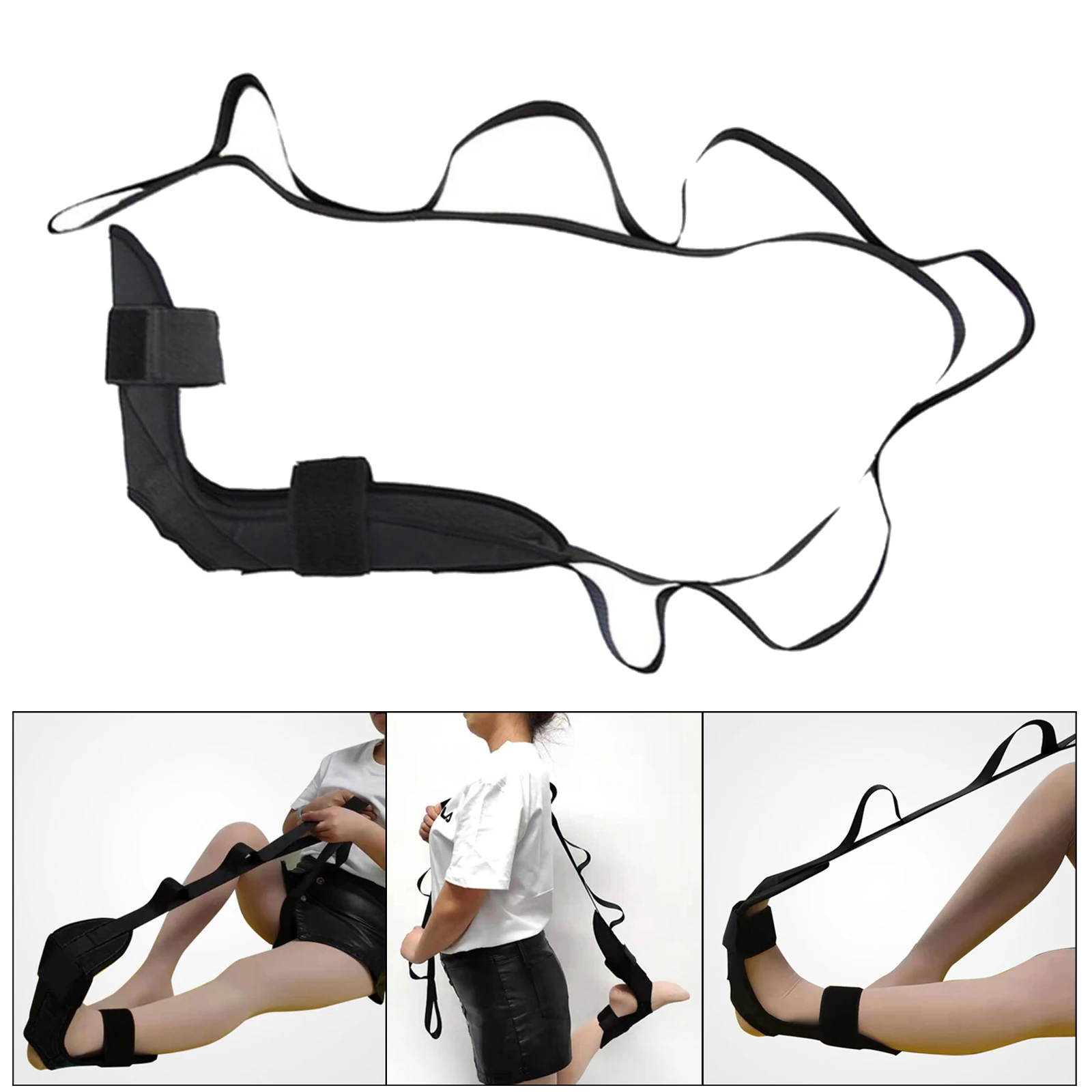 

155cm Yoga Stretching Belt Calf Leg Foot Flex Stretcher Foot Stretcher Calf Tendonitis Ankle Strap Band Yoga Stretch Strap