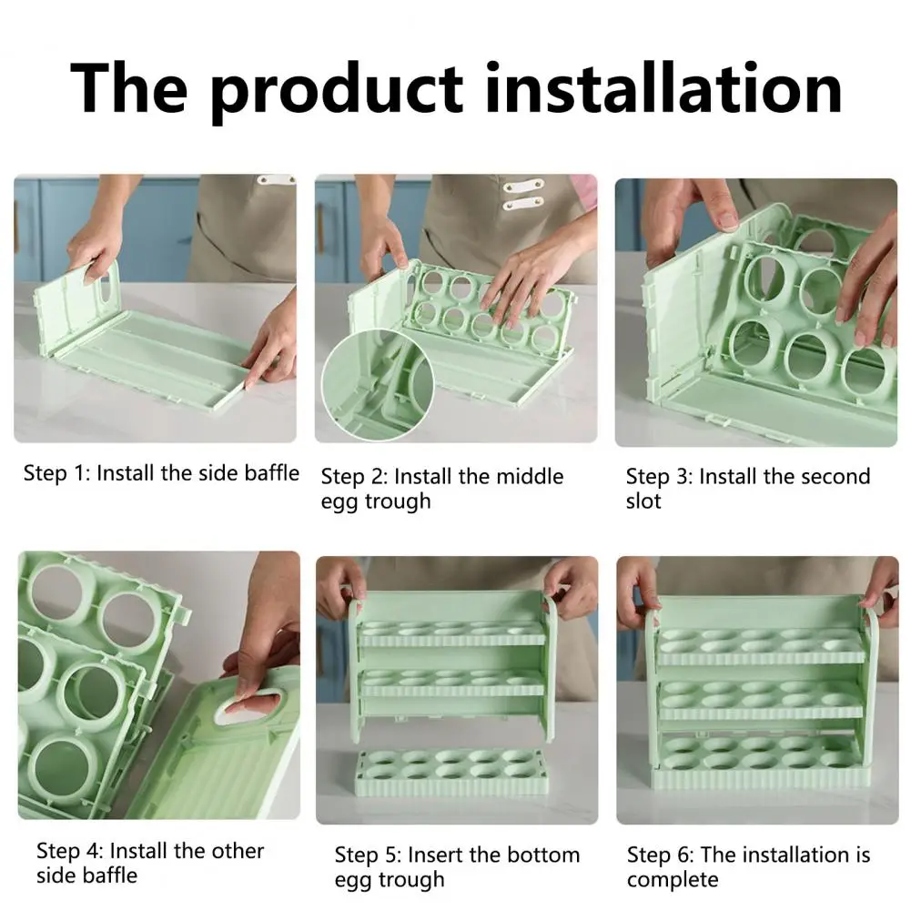 

Good Egg Storage Box Reversible Design Flip-Type Large Capacity Egg Storage Rack Eggs Holder Egg Rack