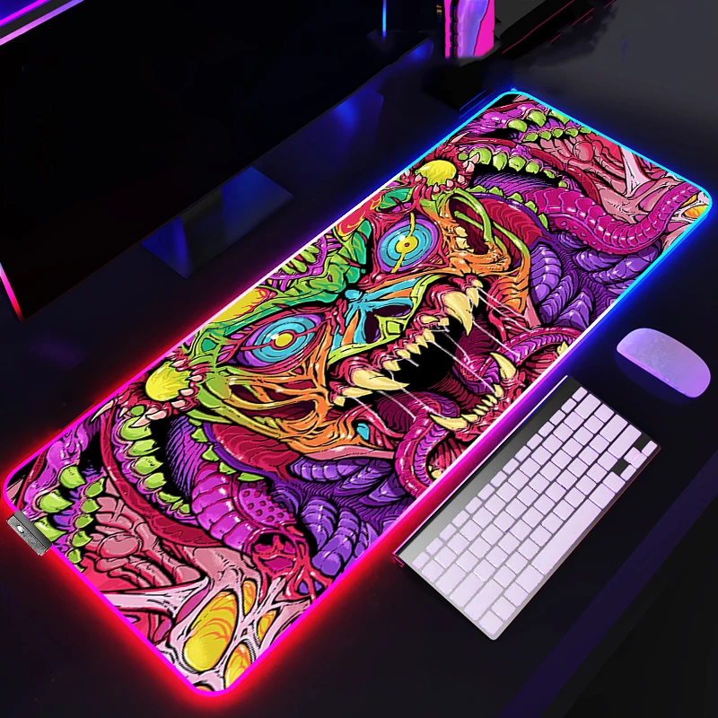 

Аниме Rgb коврик для мыши Honkai ударопрочный настольный протектор мультяшный пользовательский клавиатура резиновый коврик для игр подушечки ...