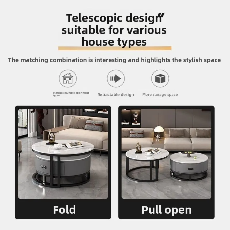 Фото Современный минималистичный журнальный столик с мраморной столешницей для небольших помещений, круглый набор журнальных столиков для гостиной, для домашнего использования, для IKEA №4