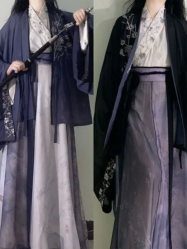 Оригинальный китайский женский костюм ханьфу Weijin Period с древним принтом нишевый