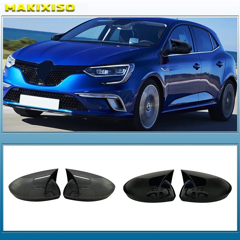 

Чехол на зеркало летучая мышь для Megane 4 IV Renault 2016-2021, аксессуары для автомобиля, пианино, черная Настройка, автоспорт, летучая мышь, дизайн RS Side