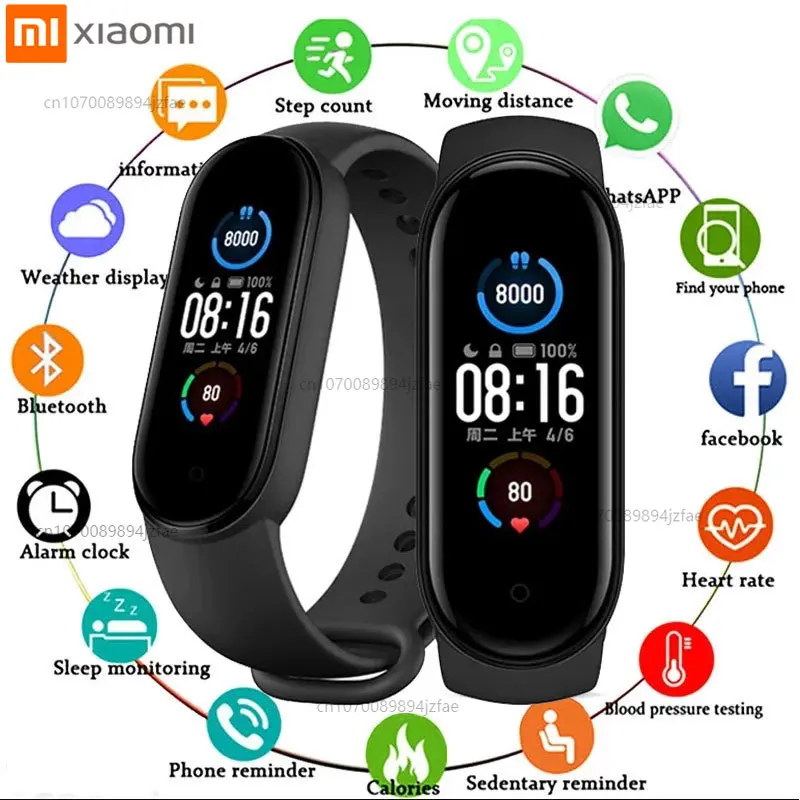 

Смарт-часы XIAOMI M5 водонепроницаемые спортивные с пульсометром и тонометром