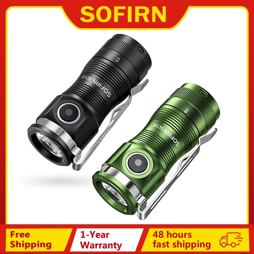 Sofirn Mini SC13 SST40 LED 1300lm taktyczna latarka akumulatorowa 18350 6000K brelok z latarką z magnesem