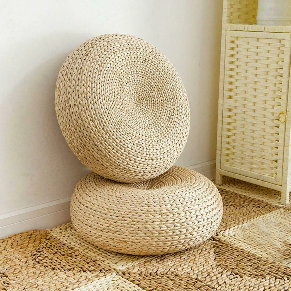 

Straw Mat Weave Breathable Yoga Seat Floor Pillow Decoration Cushion Chair