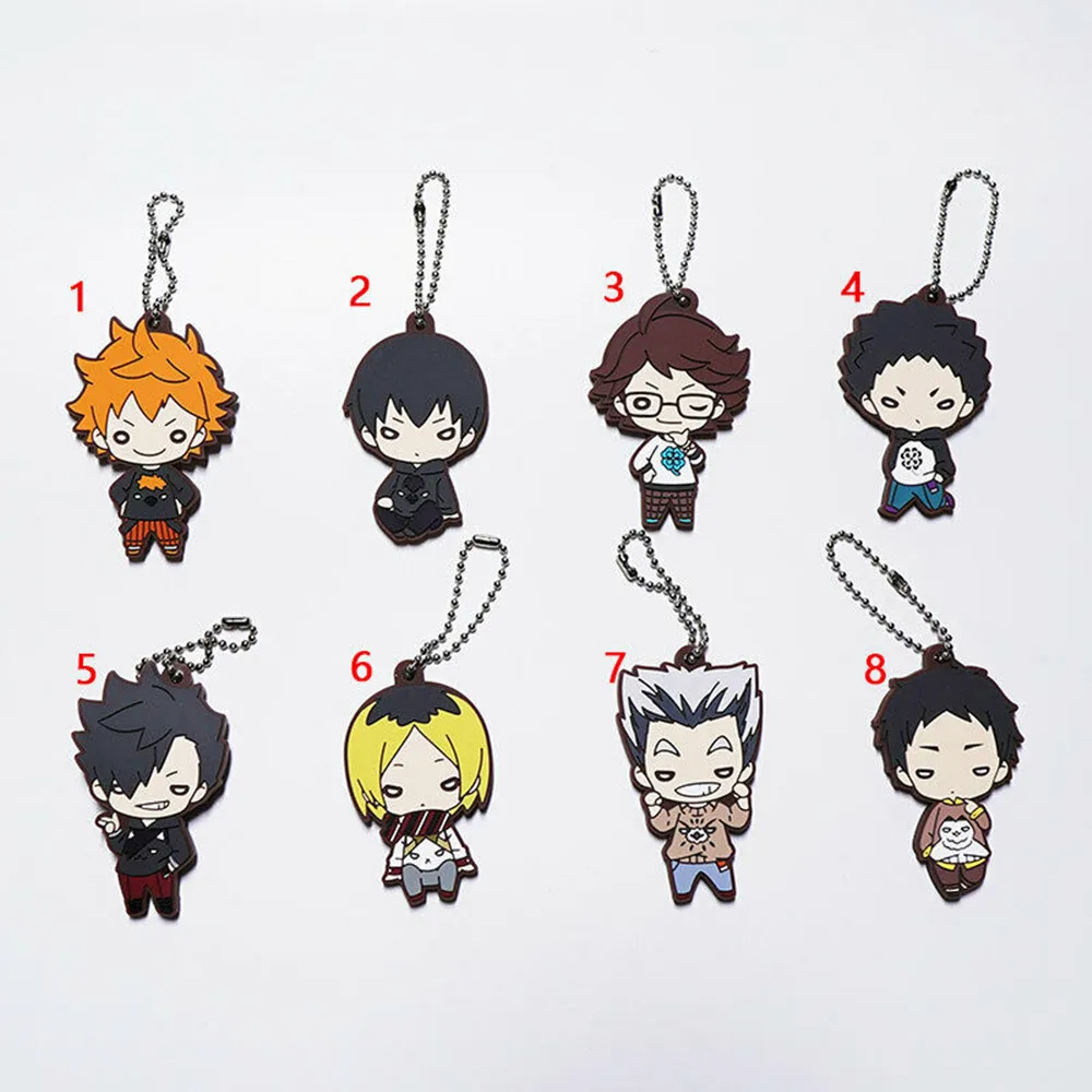 

Haikyuu!! Anime Rubber Keychain Key Ring Race Straps Cosplay