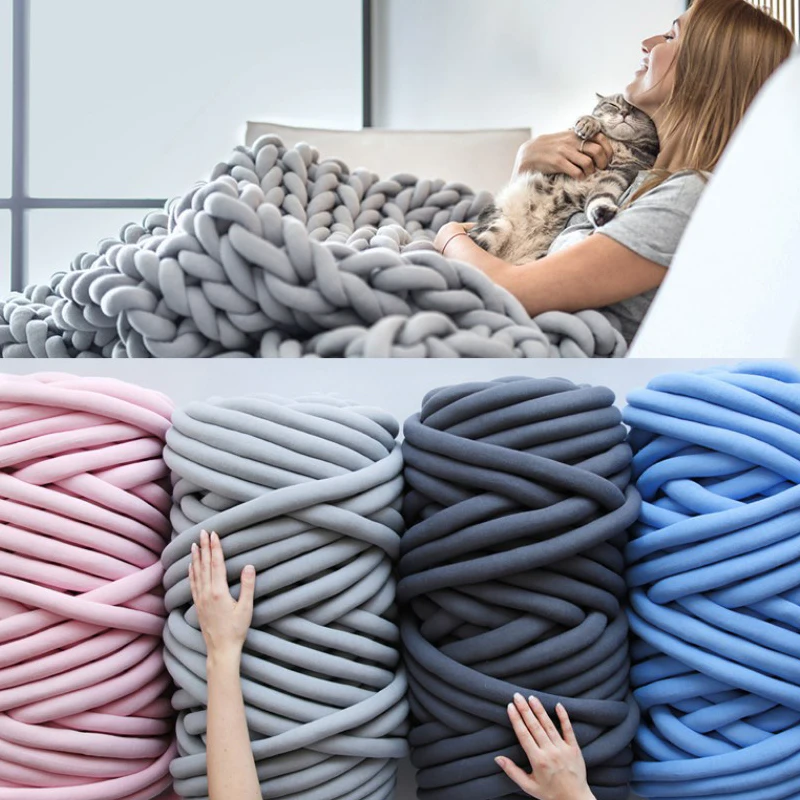 

1KG 500G Super Thick Chunky Yarn Bulky Threads for Hand Knitting DIY Soft Cotton Big Giant Blanket Arm Knitted Spinning Carpet