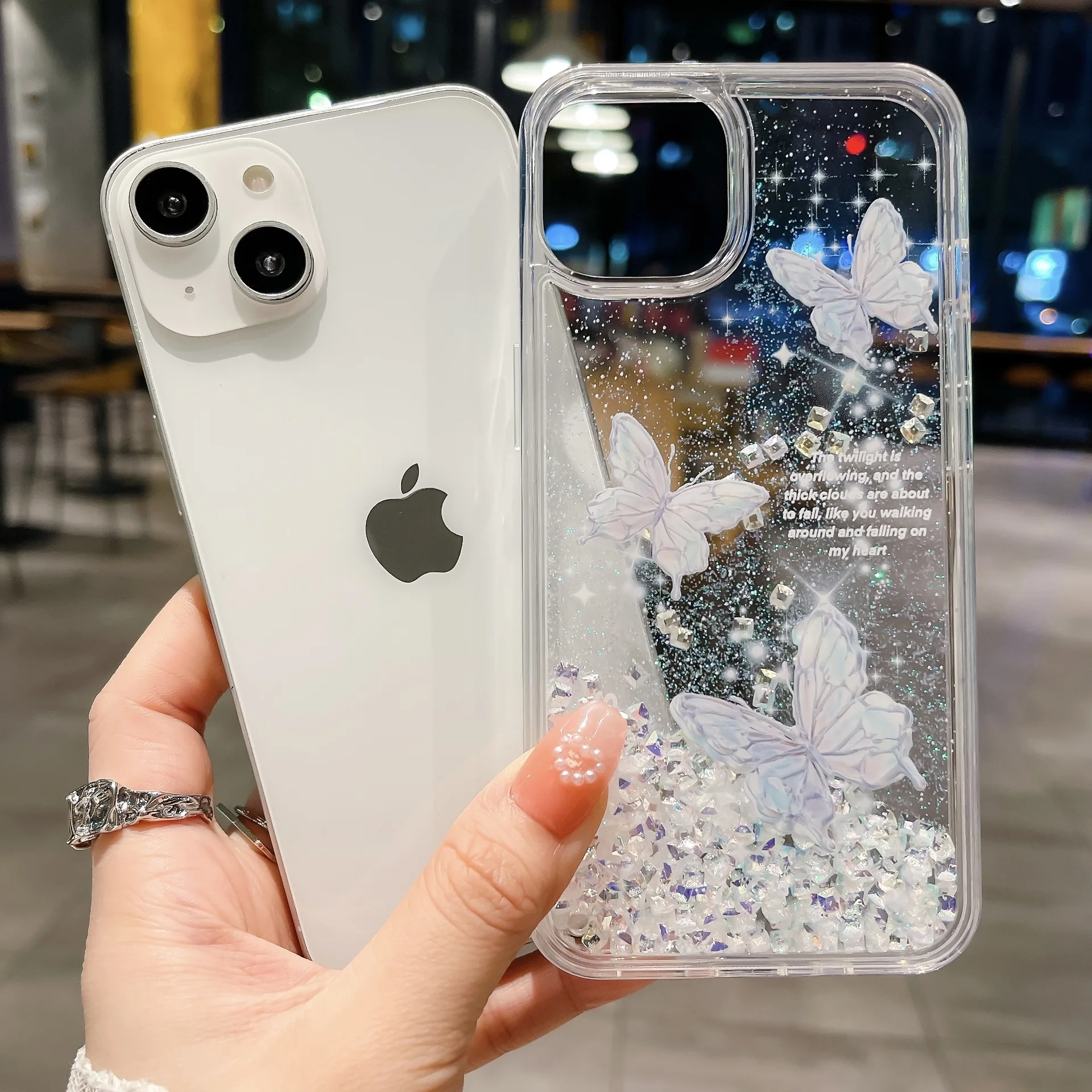 

Luxury Butterfly Quicksand Case for iPhone 12 Pro Max 13 Pro 11 14 Plus 14 Pro Max Liquid Glitter TPU Soft Clear Cover Bumper