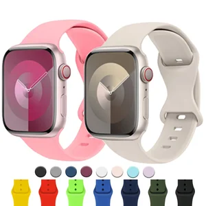 Silicone strap For Apple Watch band 40mm 44mm 49mm 45mm 41mm 42mm 38mm Rubber bracelet iWatch series 9 8 7 6 5 4 3 SE ultra 2