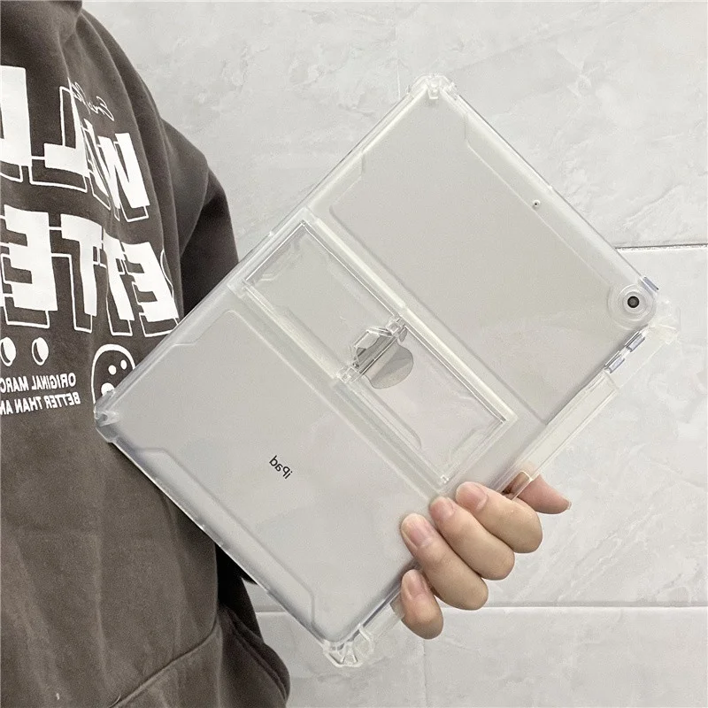 

For Ipad 1 2 3 4 5 6 9 10 Mini Air 2 3 4/9.7 /10.2 /10.9 /10.5 /11 Pro Transparent with pen holder Case Shockproof Casing