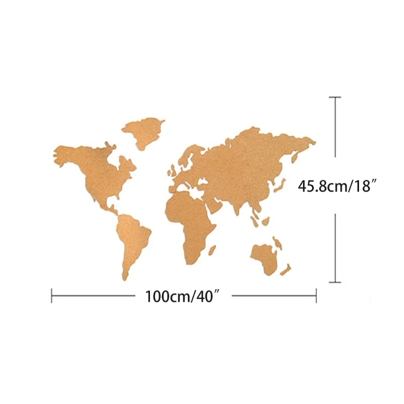 Пробковая доска Карта мира с 16 штырьками домашний офис настенные украшения 40 х18