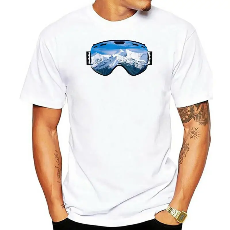 

Ski Goggles Mountain View T Shirt Mens Womens Kids Skiing Top Snowboard Gift 488 Casual Print Fashion Tee Shirt