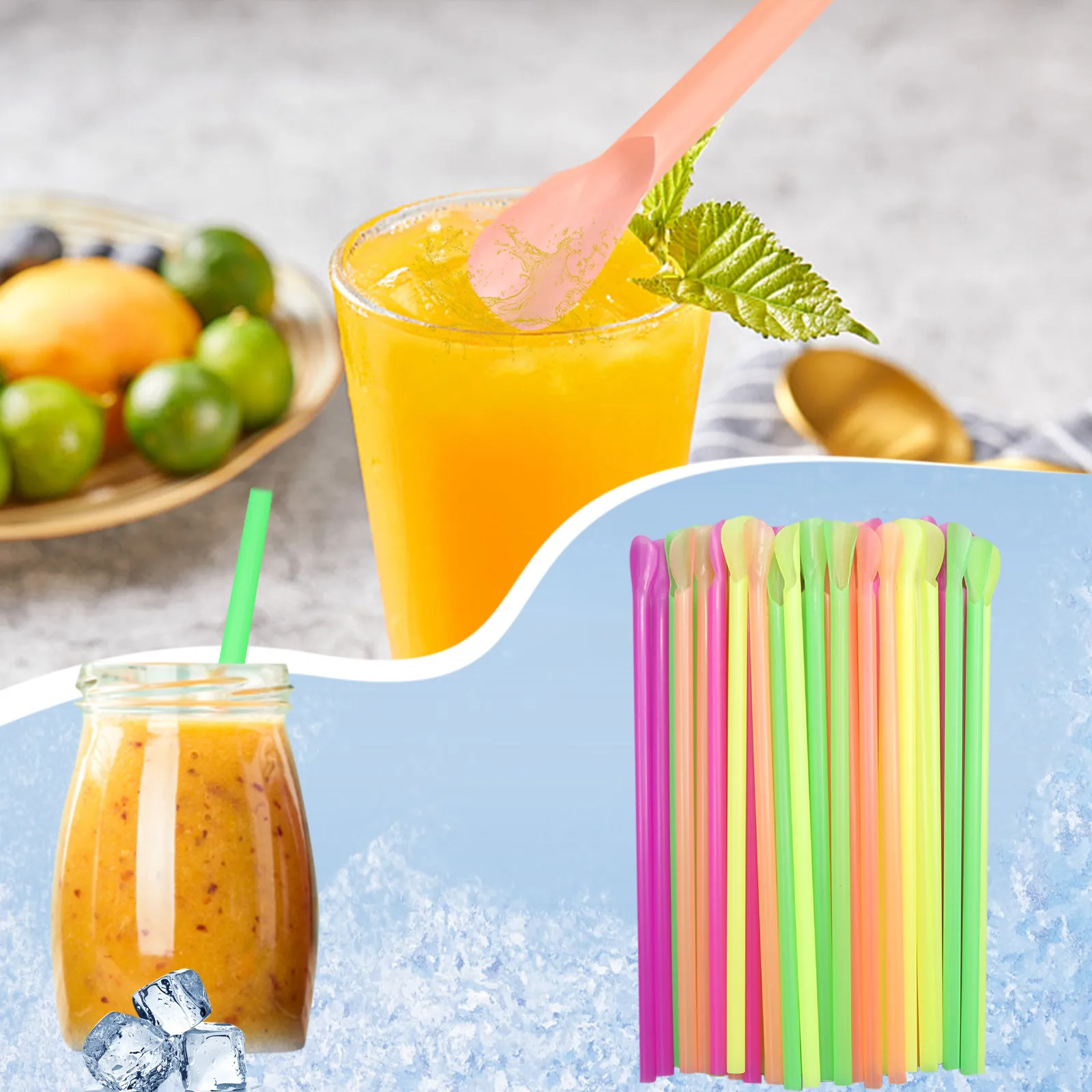 

Sno Spoon Straws Straws Drinking Plastic 4