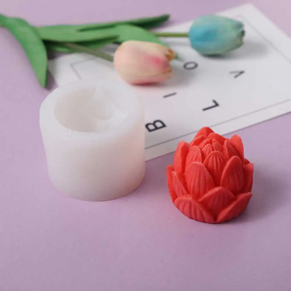 

Silicone Candle Mold Long-lasting DIY Prop Handmade Craft Maker Non-stick Exquisite Lotus-shaped Scented Candle Mould