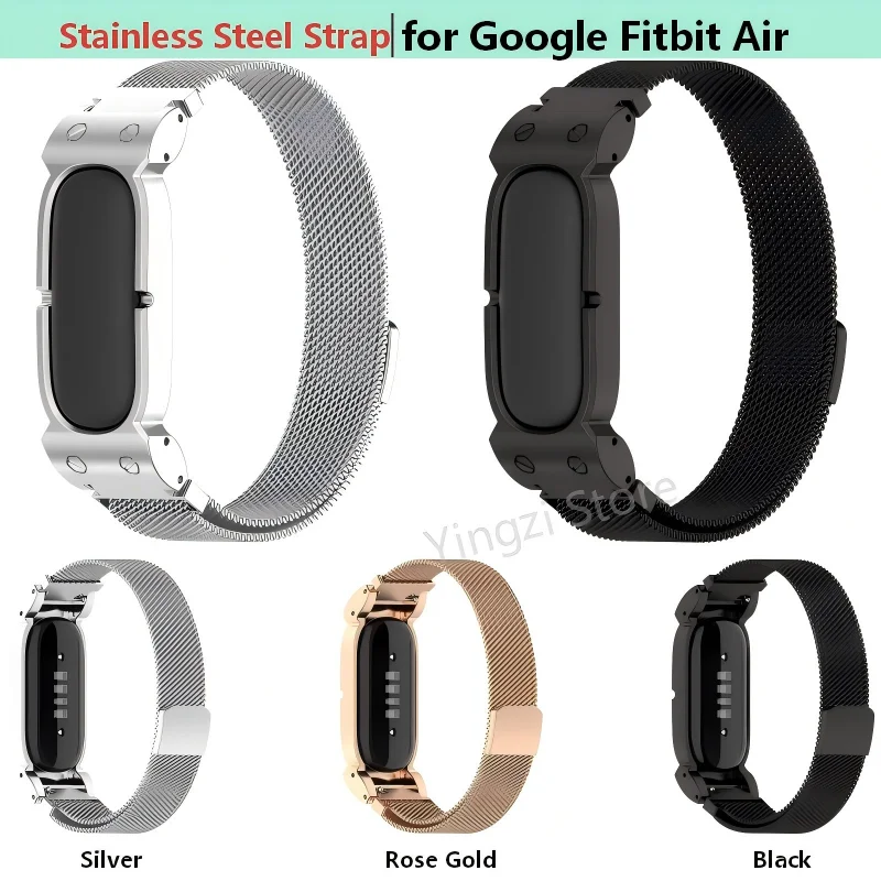 Фото Ремешок из нержавеющей стали для умных часов Google Fitbit Air, миланская магнитная петля, сменный браслет, аксессуар для ремешка на запястье №1